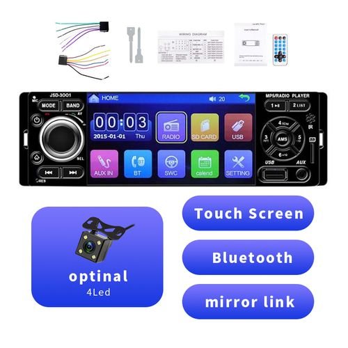 Mirror Link For Andriod Microphone 4" 1 Din Car MP5 Player