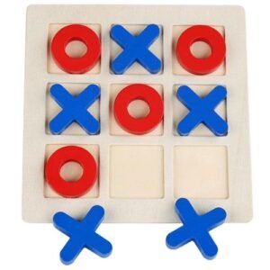 Camping Tic-Tac-Toe Game Mini Tabletop Wooden Board Game Competitive X O Blocks For Coffee Table Decor Party Games Kids Gift