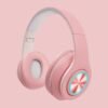 Bluetooth Headphone Foldable Headset Pink