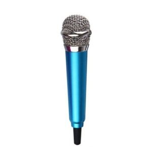 3.5mm Mini Condenser Microphone Phone Karaoke Mic With-Blue