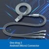 59inch Three In One Multi Charging Cable Usb Charging Cable Portable Power Banks For Andriod Cell Phone-Not Specified
