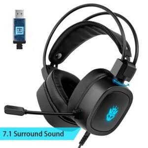 7.1 Pink Lovely Gaming Headset Surround Sound Stereo Earphones USB Wired Headphones With Mic Breathing Light For PC Gamer PS4