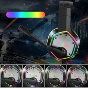EKSA E1000 USB Gaming Headsets On Ear Stereo Earphone Black+Grey