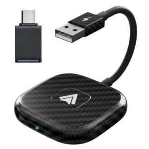 Wireless  Adapter for Wired to Wireless Andriod Auto  BT5.0 2.4G&5G WiFi with USB C OTG Converter for IOS Android