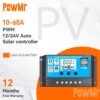 PowMr 10A-60A PWM Solar Charger Controller 12V 24V Dual USB