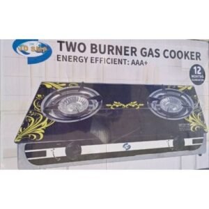 JD SMP Toughened Glass Tabletop Double Gas Burner
