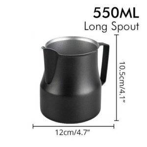 350/550/750ml Milk Frothing Pitcher Stainless Steel Professional Milk Frother Jugs Barista Espresso Steam Cup Long Rounded Spout