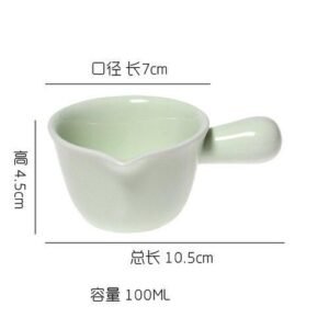 Ceramic Coffee Milk Jar with Handle Small Milk Cup Steak Sauce Cup Milk Spoon Beak Cup Round Sugar Jar 100ml Coffee Utensils