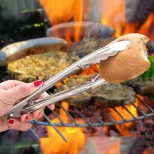 3 PCS 9 inch Stainless Steel Food Clip Bread Barbecue Clip Baking