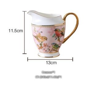 Vintage Bone China Milk Jug British Porcelain Creamer Ceramic Milk Pot Europe Tea Coffee Pitcher Espresso Cup Drop Shipping