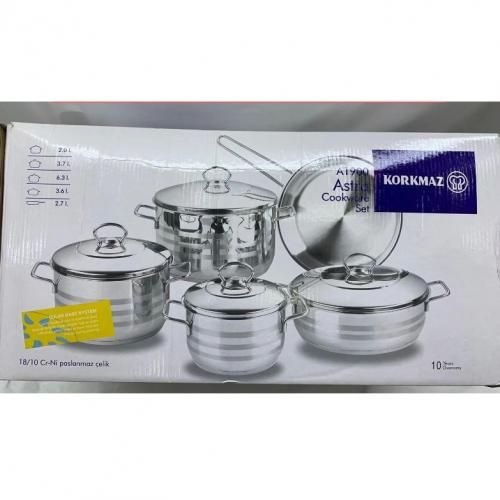 9pcs Korkmaz Heavy Stainless Pot Set