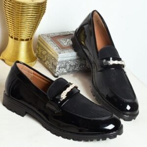Depally NEW CHAIN HIGH HEEL DESIGNER SHOE BLACK