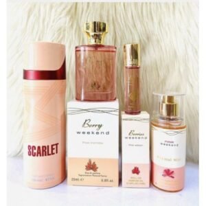 Fragrance World 4in1 Long Lasting Floral Rose Vanilla Weekend Berries EDP Complete Combo Set