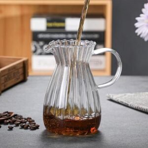 Gl Coffee Sharing Pot Reusable Heat Resistant Large Capacity Teapot Milk Pitcher Clear for Tour Cafe Living Room Office Home