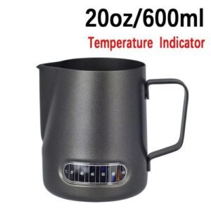 350/600ML Stainless Steel Milk Frother Pitcher with Thermometer Indicator Milk Pitcher Barista Coffe Latte Art Cup Milk Jug