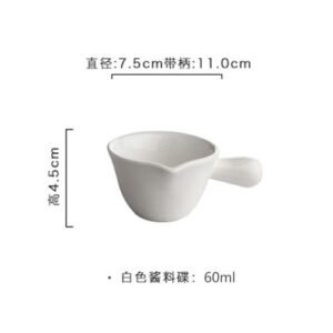 Ceramic sauce dish milk can creative handle dish breakfast jam dish milk can seasoning dish with handle