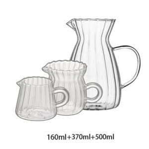 Nordic nsparent Gl Coffee Milk Jug Set With Handle Espresso Coffee Frothing Cup Tea Pitcher Separator Cafe Drinkware