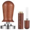 51Mm Espresso Tamper & Stirrer Set With Wooden Handle Press And WDT Tool Repment Parts For Espresso Machine Accessories