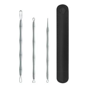 3x  Tool For Blemish Whitehead Zit Popper For Forehead Gray
