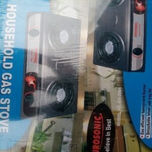 Eurosonic TABLE TOP METAL GAS COOKER WITH TWO BURNER- SILVER, BLACK