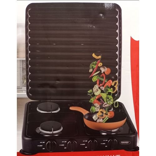 Eurosonic 4 Burner- Automatic Ignition Gas Cooker With Lid