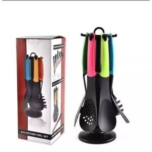 6Pcs Silicone Cooking Spoon Set With Stand
