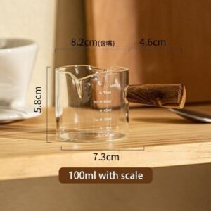 100/200/370ml nsparent Gl Milk Jug With Handle Frothing Coffee Cup Sharing Pot Milk Foam Coffeeware