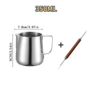 350/600/1000 Ml Milk Frother With Scale And Pull Pin Stainless Steel Coffee Cup Pot Lightweight And Sturdy For Competitions