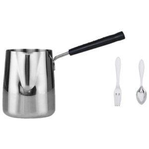 3 Pcs Kitchen Cabinet Drawer Pull( Fork Spoon) & 1 Pcs 1000Ml Stainless Steel Long Handle Coffee Ring Pitcher