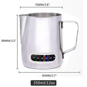 600ml Stainless Steel Milk Foaming Pot Temperature Sensor Thermometer Indicator Milk Pot Barista Latte Tip Latte Art Cup
