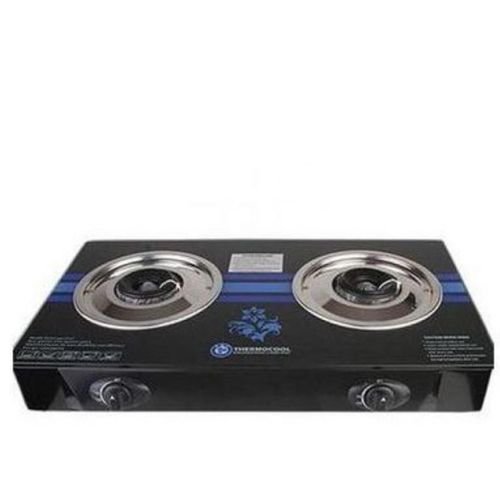 TEC Thermocool 2 Burners Glass Top Gas Cooker - Black