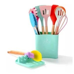 12Sets Of Silicone Kitchenware With Free Spoon Rest