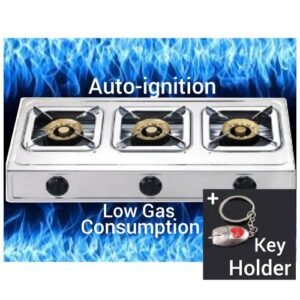 3 Burner Auto Ignition Table Top Gas Cooker+Key Holder