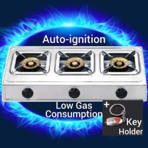 Auto Ignition -3 Burner Table Top Stainless Steel Gas Cooker