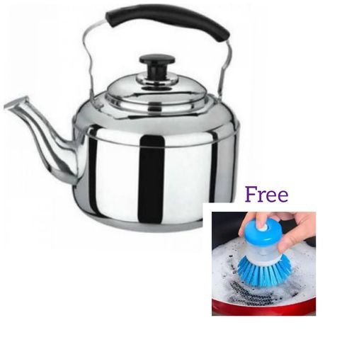 Whistling Kettle Stainless Steel & Dish Washer Brush
