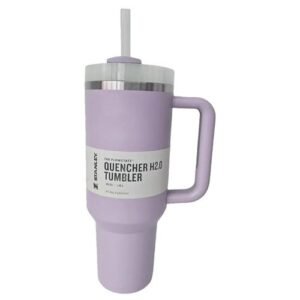40oz Tumbler with Handle Lid and Straw Stainless Steel Vacuum Insulated Water Bottle Travel Coffee Mug Thermos Cup for Stanley-Purple_camel