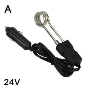 12V24V Car Immersion Heater Warmer Electric Boiler Hot Coffee Fast Tea Water Heats Up Portable Heater E0R3-24V_Brown
