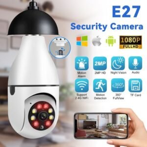 1080P E27 Lamp Wifi Camera Mini Night Vision Two Way Talk Baby Monitor Home Security Smart View Security Cam Jxlcam App