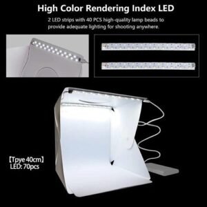Folding Lightbox 40cm Portable Photography Photo Studio Tent LED Soft Box Background Kit USB Mini Light Box For DSLR Camera