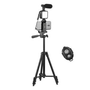 Phone Vlog Video Kit With Height Adjustable Tripod