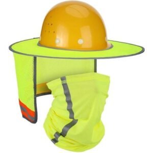 High Visibility Safety Hard Hat Neck Sun Shade Shield Accessories With Neck Gaiter Bandana Face Scarf Reflective Work Gear