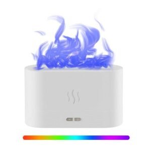 Color Simulation Diffuser Aromatic Air Humidifier Ultrasonic Cold Mist Machine Household LED Lamp Humidifier-A Colorful white_Yellow