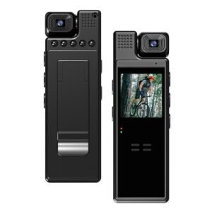 4K UHD Mini Body Camera with Audio and Video Recording 180?Lens Rotatable 6 Hour Battery Life Video Camera with 1.3in TFT Screen Night Vision Motion Detection for Daily Record/Service/Delivery/Conference