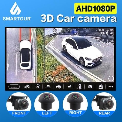Smartour Universal 3D 360 4 Camera AHD 1080P 720P Car Surround View Camera System Re Camera For Android Radio Stereo Player