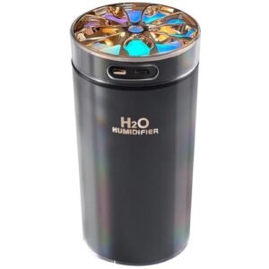 Car Air Freshener Night USB Powered Car Aromatherapy Diffuser Dual Mode Small Humidifier for Car Room Home-black