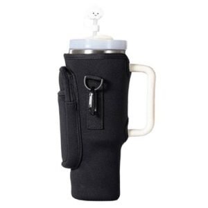 40Oz/1200ML Stainless Steel Vacuum Insulated Tumbler Cups With Lids And Straws Handle Straw Leakproof Flip Coffee Mugs-Black Carrier Bag_Pink