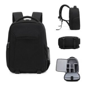 Camera Backpack Photography Storager Bag Side Open Available for Laptop with Flexible Dividers Compatible with Laptop/ Canon/ Nikon/ Sony/ Digital SLR Camera Body/ Lens/ Tripod/ Water Bottle