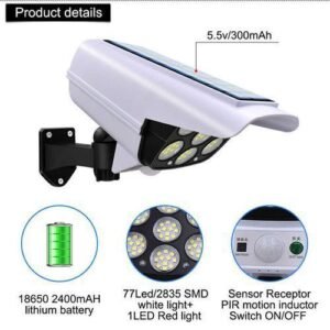 NEW 77 LED Solar Light Motion Sensor Security Dummy Camera Wireless Waterproof Lamp 3 Mode
