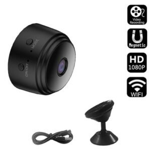 Mini Vehicle Camera WiFi 1080P IP Home Camera Wireless Video Surveillance Camera Remote Smart Car Electronics Camcorders-black set_Brown