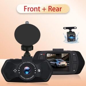 Car DVR Dash Cam Dual Lens Dashboard Camera Night Vision Loop Recording Video Wide Angle Black Box Traffic Recorder 2.0" HD1080P-322-Front Rear_GRAY
